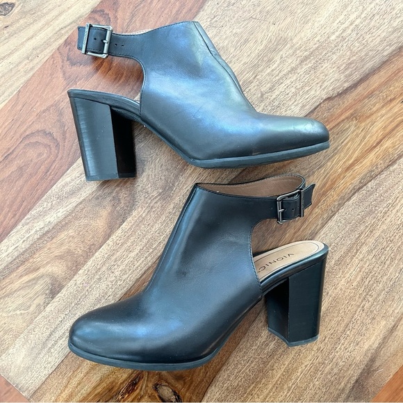 Vionic Lacey black leather open heel ankle boots - Picture 3 of 10